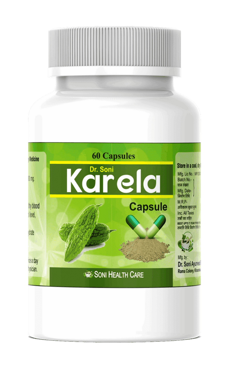 Dr. Soni Karela /Bitter Gourd Extract Capsule for Control Sugar Level,Blood Purification & Healthy Metabolism (60 Capsule X 500 mg),Sugar levels,sugar level,Soni Karela,normal sugar levels,normal blood sugar levels,Karela,high blood sugar levels,diabetic blood sugar levels,Blood sugar levels,Bitter Gourd
