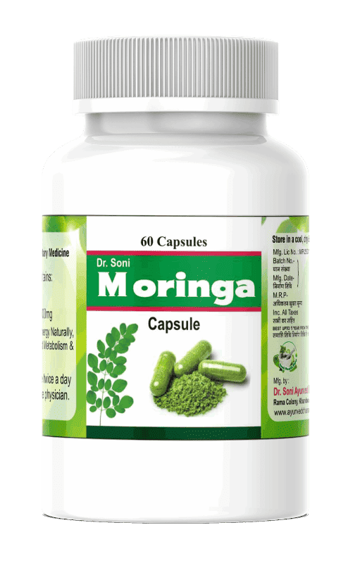 Dr. Soni Organic Moringa Super food Capsule, Drumstick Leaf Capsule 500mg (60 - Veg Capsules),Moringa Superfood drumstick leaf Nutritional powerhouse 
