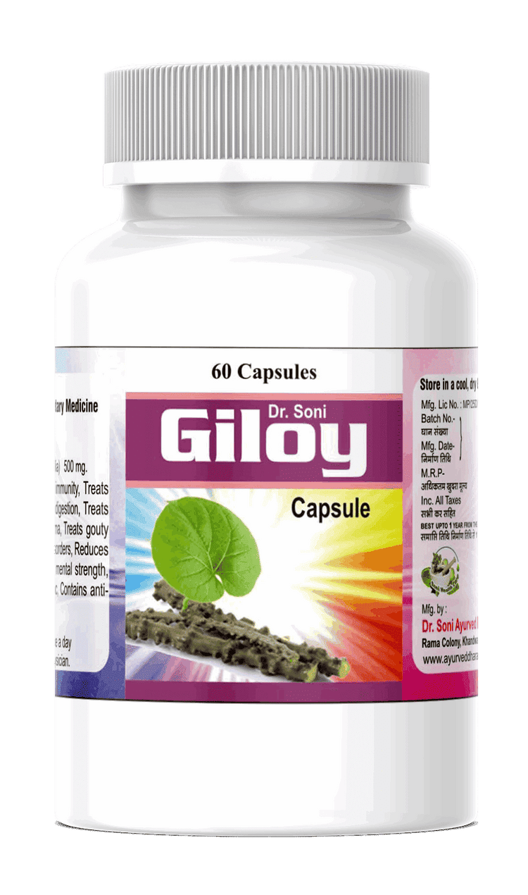 Dr. Soni Giloy Extract Capsules Prepared from Natural & Guduchi Pure Herb to Help in Boosting Immunity | Known to Improve Liver Functions | Rich in Antioxidants (60 - Veg CapsulesXCapsule 500mg)