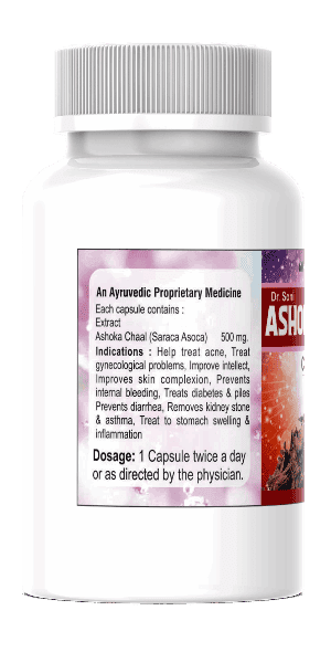 Ashoka Chaal Herb-SARACA INDICA Capsules - Benefits for Women Health