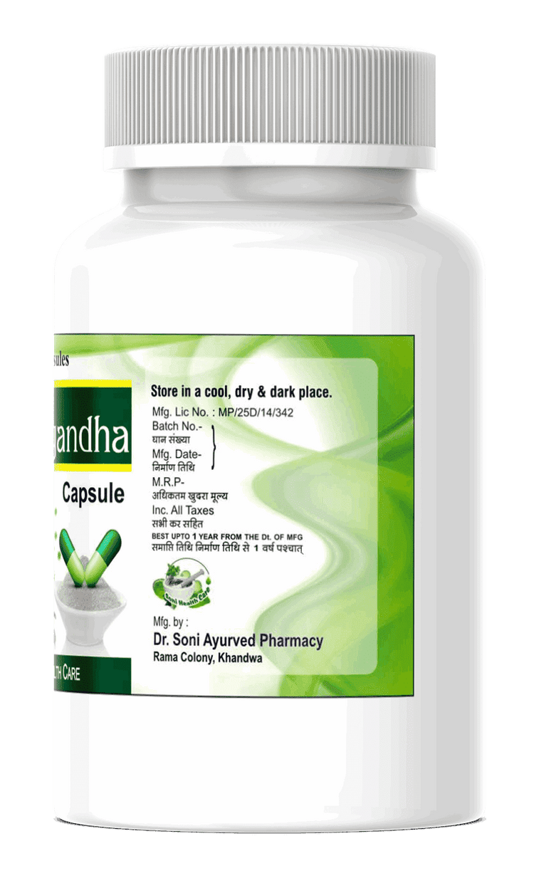 Dr.Soni Ashwagandha Capsules for Improves Muscles Strength, Energy and Immunity Booster,Stress, Ashwagandha Capsules (Pack of 60 Capsules ),Ashwagandha Ayurvedic Capsules