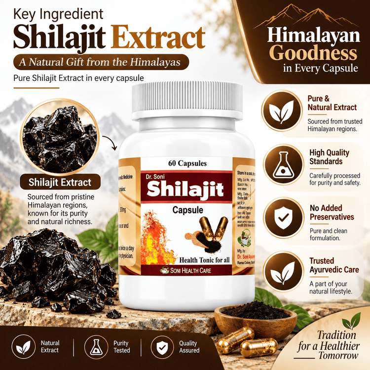 Dr.Soni Shilajit Booster Stamina Hammer capsule,500mg(60 Veg Capsule)