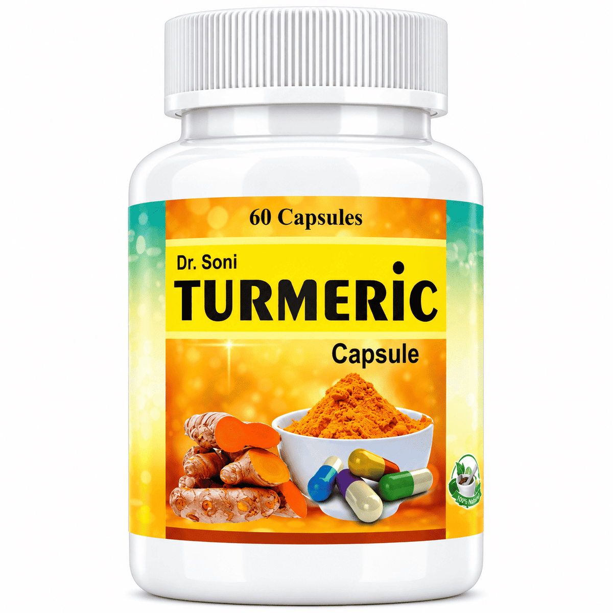 Dr.Soni Turmeric Curcumin for Boosts Immunity and Overall Health | Anti-Inflammatory | Antioxidant | - 60 Capsules Pack of 1 Extract Capsule