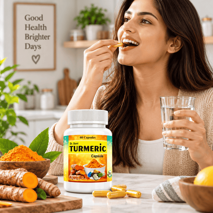 Dr.Soni Turmeric Curcumin for Boosts Immunity and Overall Health | Anti-Inflammatory | Antioxidant | - 60 Capsules Pack of 1 Extract Capsule