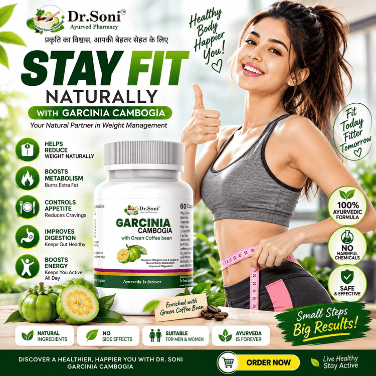 Garcinia Cambogia & Green Coffee Bean Extract Capsules for Weight Loss - 60 Veg Capsules | Dr. Soni Ayurvedic