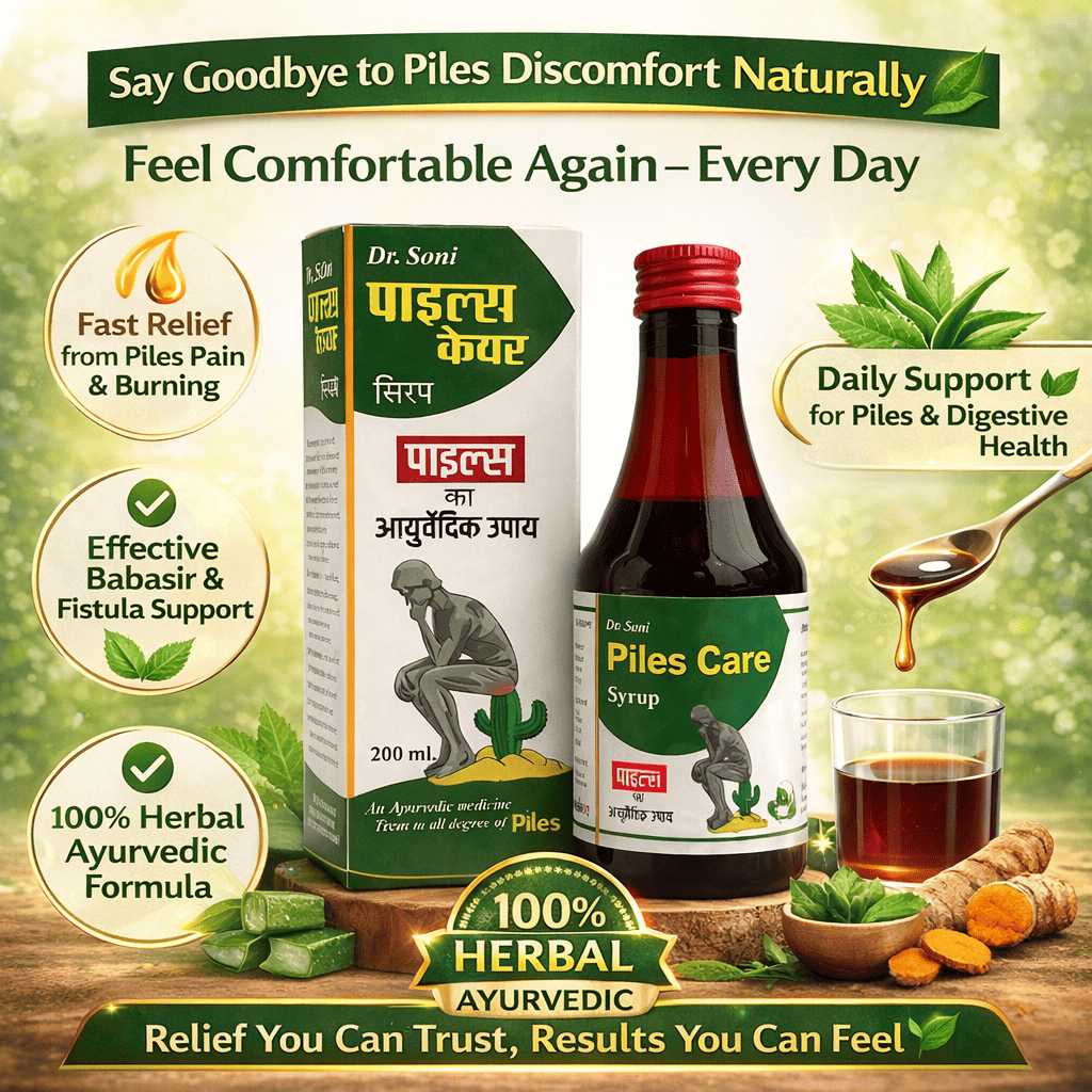 Dr. Soni Piles Care Syrup (Pack of 2) – Ayurvedic Relief for Piles, Fissures & Constipation