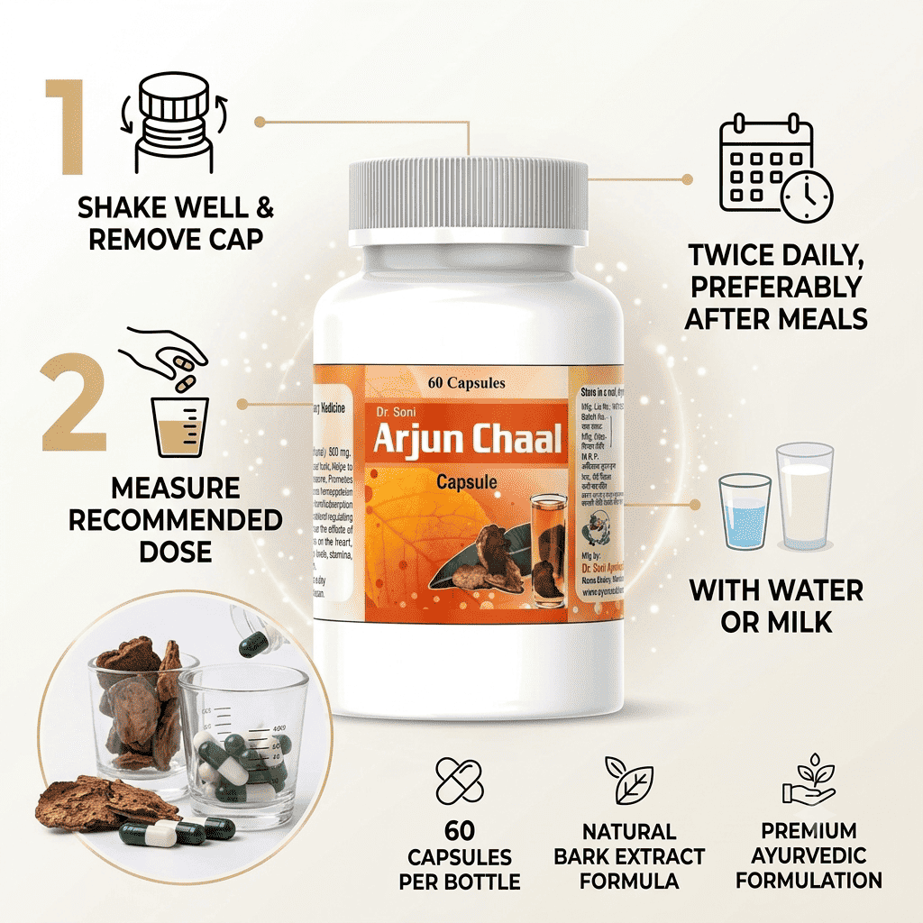 Soni Arjun Chaal Capsules for Cholesterol & Healthy Heart, Best Cardio Vascular tonic,Pure Ayurvedic,Natural & Herbal Supplimemt (500 mg X 60 Capsules X 2 Bottles)