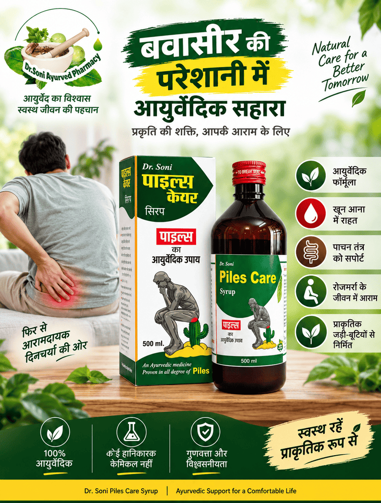 Dr. Soni Piles Care Syrup 500ml | Ayurvedic Piles Medicine & Babasir Medicine for Piles, Bavasir & Fistula Support