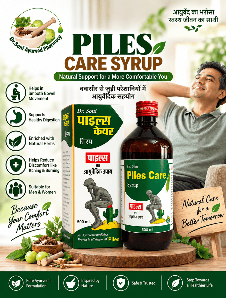 Dr. Soni Piles Care Syrup 500ml | Ayurvedic Piles Medicine & Babasir Medicine for Piles, Bavasir & Fistula Support