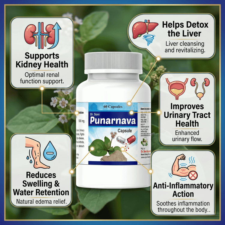 Dr. Soni Punarnava Capsules, Urinary & Liver Wellness (60 - Veg Capsules)