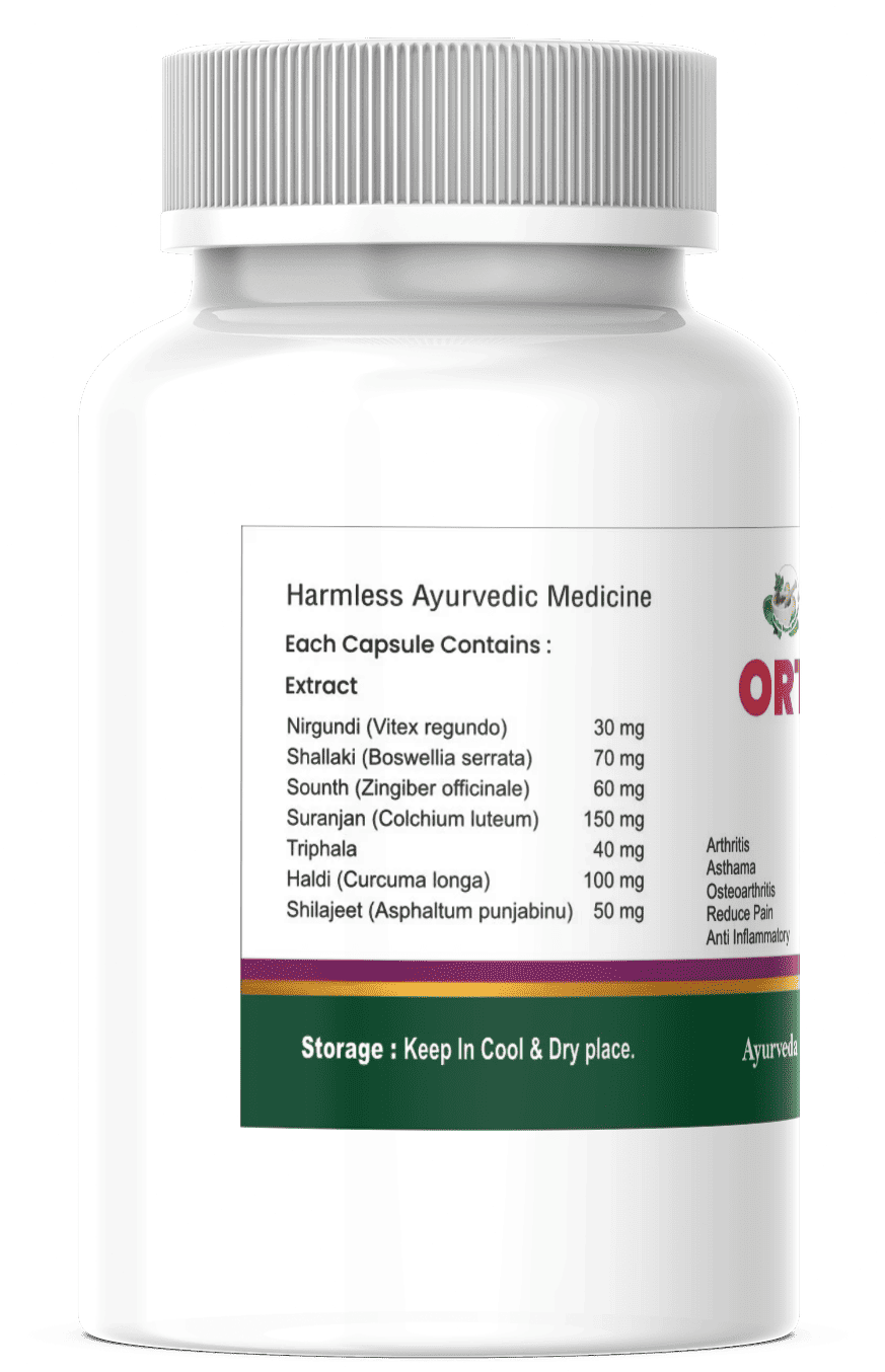 Dr. Soni Ortho Capsules | Joint Pain Relief, Gout & Arthritis Support | Bone & Cartilage Strength | Natural Anti-Inflammatory Herbal Supplement | 60 Veg Capsules