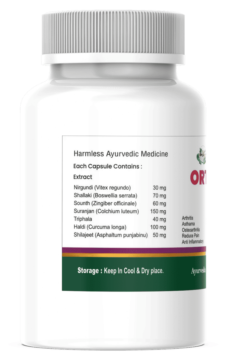 Dr. Soni Ortho Capsules | Joint Pain Relief, Gout & Arthritis Support | Bone & Cartilage Strength | Natural Anti-Inflammatory Herbal Supplement | 60 Veg Capsules