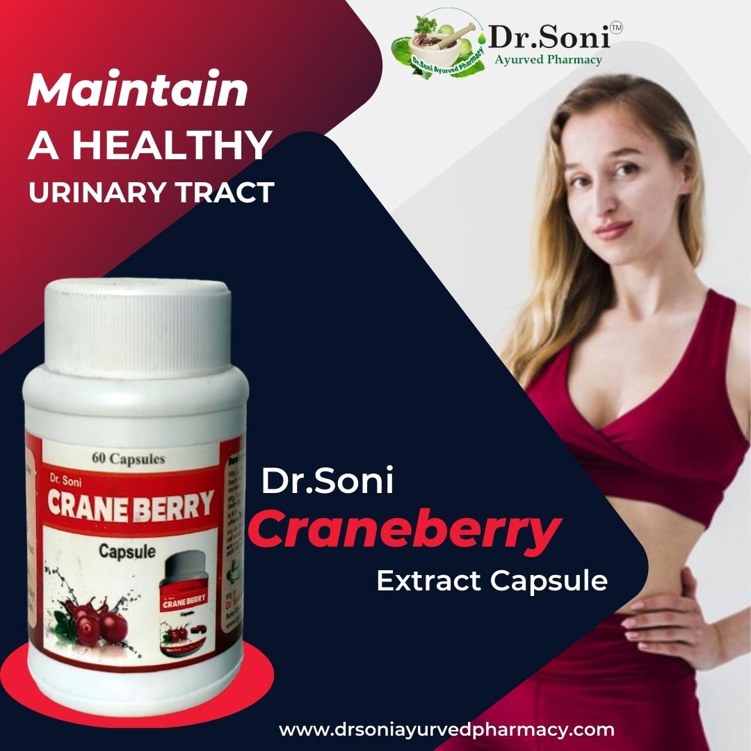 Dr. Soni Cranberry Capsules for UTI, Urinary Tract Health Support, Cranberry (60 Capsulex Extract 500mg Per Capsule)